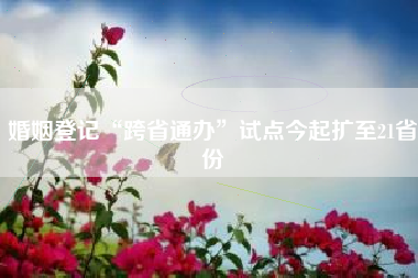 婚姻登记“跨省通办”试点今起扩至21省份