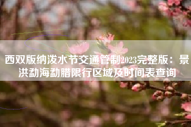 西双版纳泼水节交通管制2023完整版：景洪勐海勐腊限行区域及时间表查询