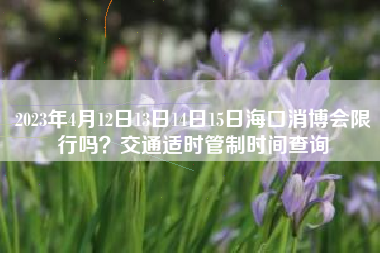 2023年4月12日13日14日15日海口消博会限行吗？交通适时管制时间查询