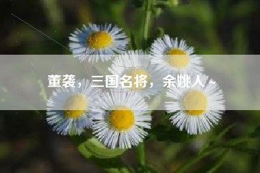 董袭，三国名将，余姚人～