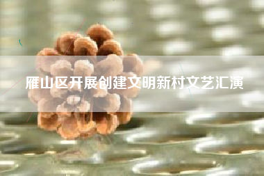 雁山区开展创建文明新村文艺汇演