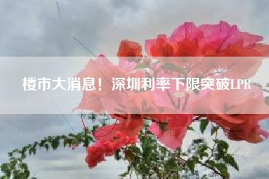 楼市大消息！深圳利率下限突破LPR