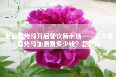 老卤冒烤鸭开启餐饮新市场——蓉小香冒烤鸭加盟费多少钱？怎么样