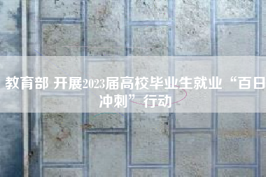 教育部 开展2023届高校毕业生就业“百日冲刺”行动