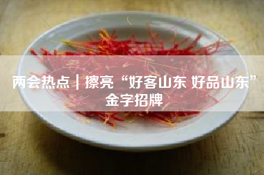 两会热点｜擦亮“好客山东 好品山东”金字招牌