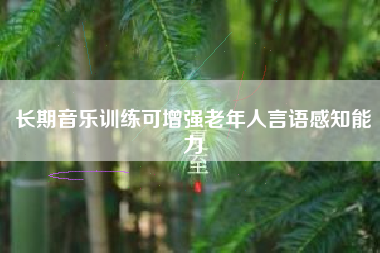 长期音乐训练可增强老年人言语感知能力