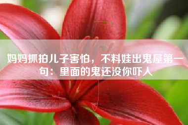 妈妈抓拍儿子害怕，不料娃出鬼屋第一句：里面的鬼还没你吓人