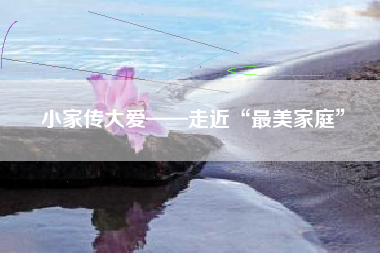 小家传大爱——走近“最美家庭”