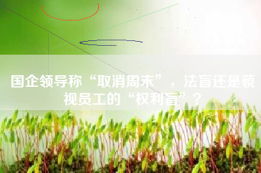 国企领导称“取消周末”，法盲还是藐视员工的“权利盲”？