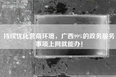 持续优化营商环境，广西99%的政务服务事项上网就能办！