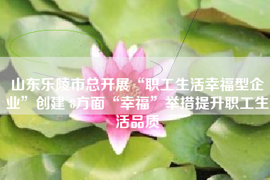 山东乐陵市总开展“职工生活幸福型企业”创建 8方面“幸福”举措提升职工生活品质
