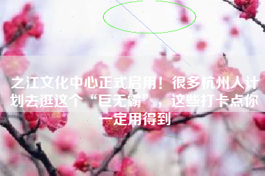 之江文化中心正式启用!很多杭州人计划去逛这个“巨无霸”,这些打卡点你一定用得到