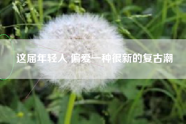 这届年轻人 偏爱一种很新的复古潮