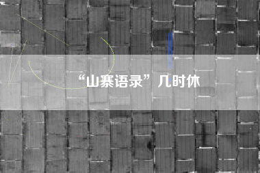 “山寨语录”几时休