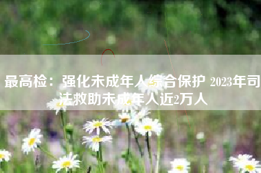 最高检：强化未成年人综合保护 2023年司法救助未成年人近2万人