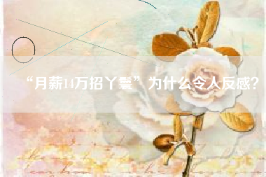 “月薪14万招丫鬟”为什么令人反感？