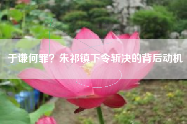 于谦何罪？朱祁镇下令斩决的背后动机