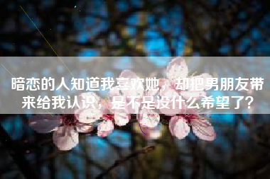 暗恋的人知道我喜欢她，却把男朋友带来给我认识，是不是没什么希望了？